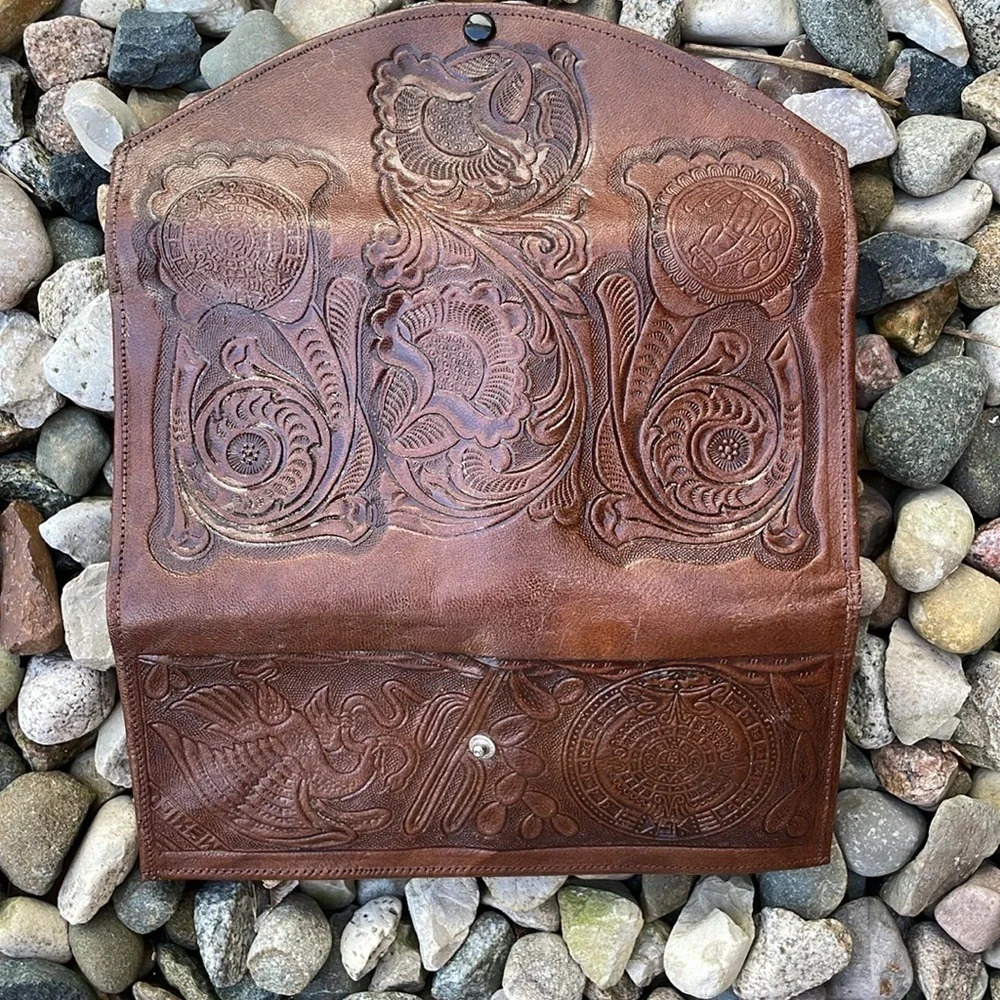 Vintage‎ Bennine YEO Congura Kangaroo Leather Mexican Envelope Clutch Purse